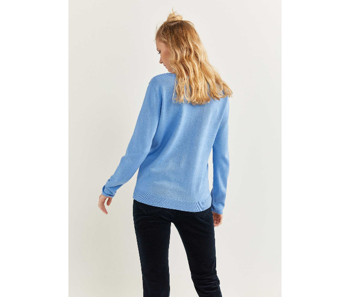 Springfield 133741614 Small Long Sleeve Knitwear for Women - Light Blue - Zoom Image 3