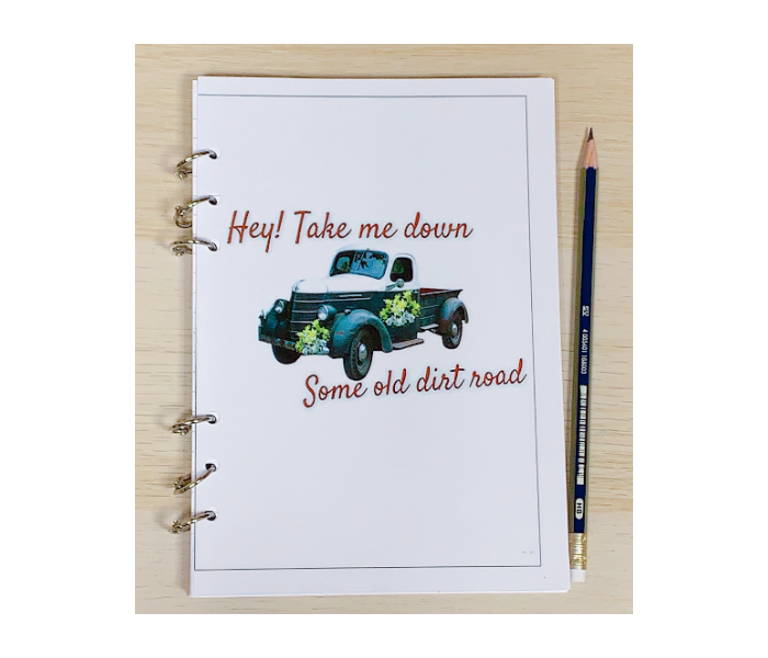 Take Me Down Some Old Dirt Road Ruled Metal Bound Notebook - Zoom Image 1