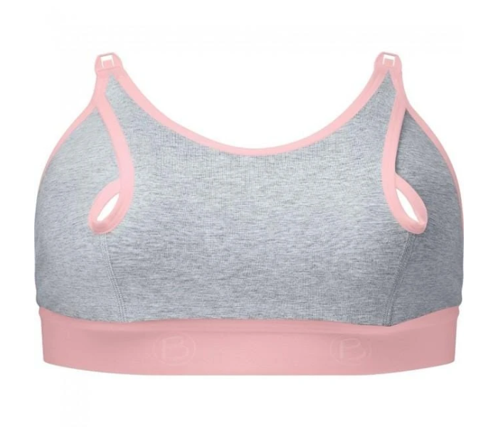 Bravado 9301XJ2-6 Medium Clip And Pump Dusted Peony with Dove Heather Trimmings Accessory Nursing Bra -Pink and Grey - Zoom Image 1