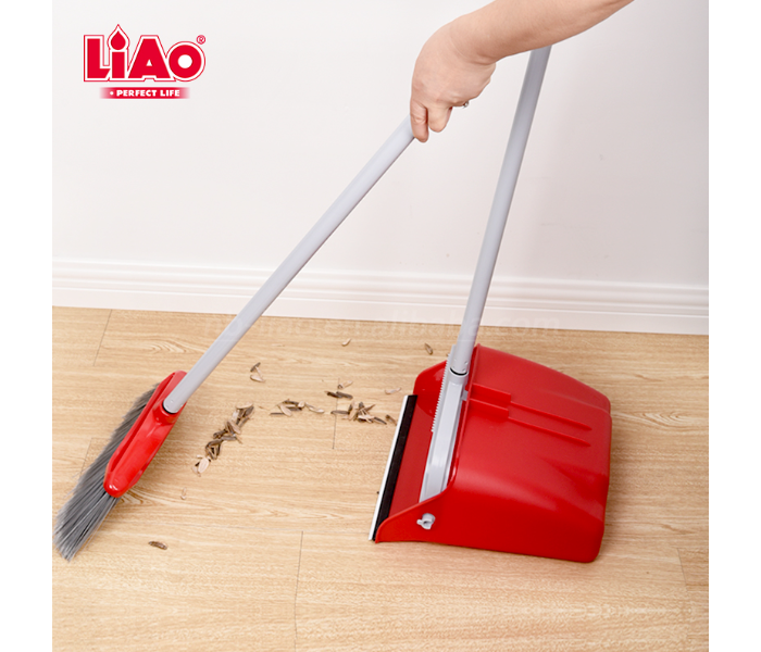 Liao 66631 Cleaning Dustpan and Broom Set C130019 - Red - Zoom Image 2