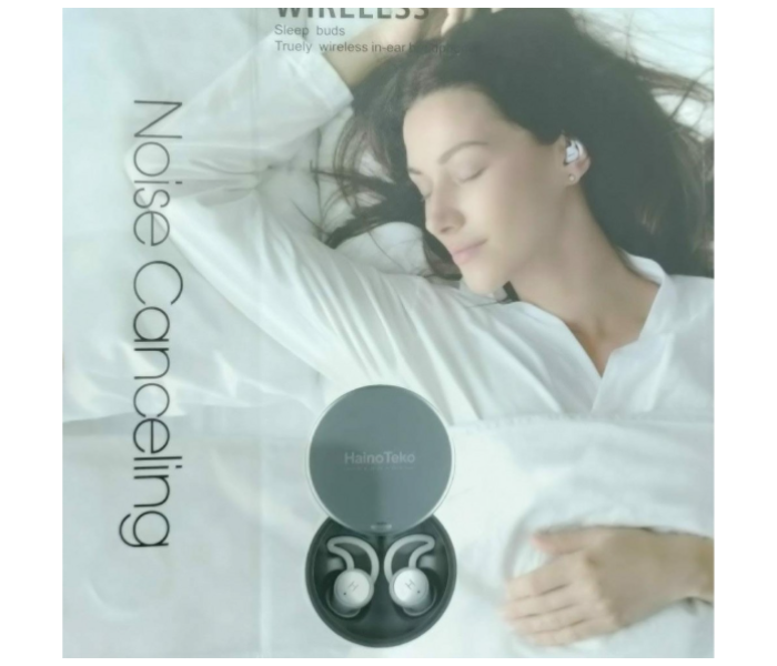 Haino Teko Round 3 Mini Sleep Buds Bluetooth Earphone - Black - Zoom Image 3