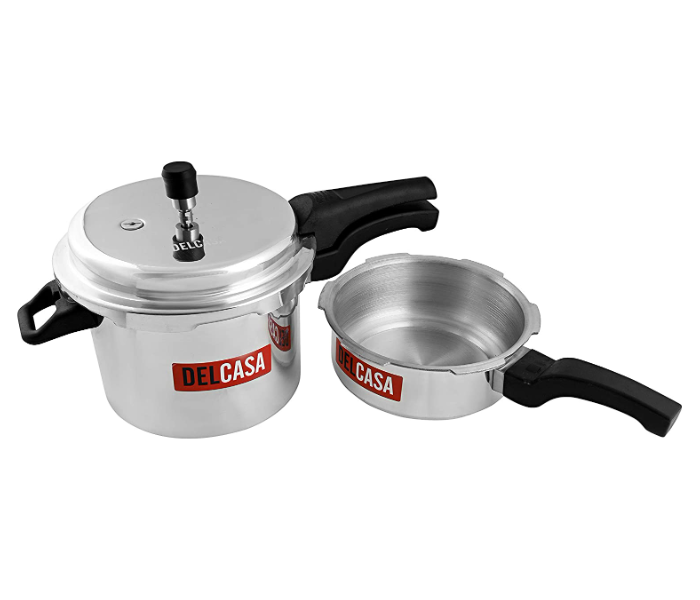 Delcasa DC1124 2 in 1 Aluminium Pressure Cooker - Silver - Zoom Image 1