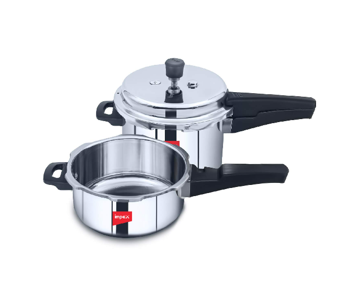 Impex EP3C5 3L and 5L Induction Base High Grade Stainless Steel Pressure Cooker - Silver - Zoom Image 1