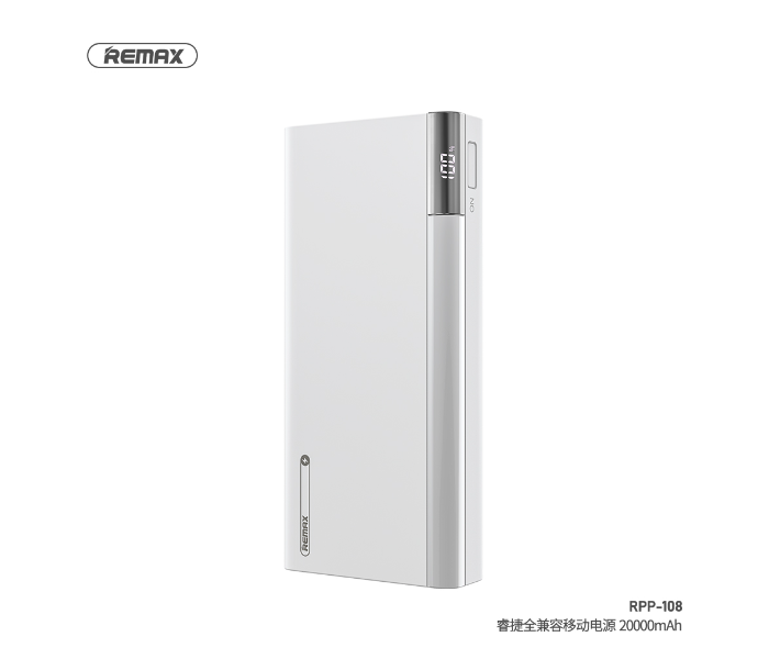 Remax RPP-108 Riji Serie 20000mAh 22.5W 3 USB Fast Charging Power Bank - White - Zoom Image 1