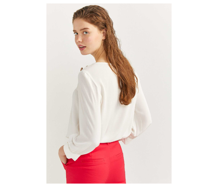 Springfield 679738597 Size 34 Long Sleeve Blouse for Women - White - Zoom Image 2