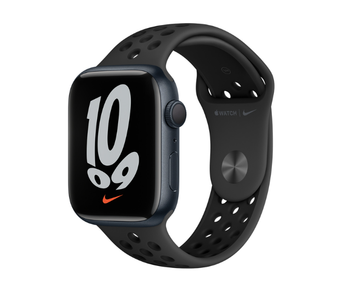 Apple Watch Series 7 GPS 45mm Midnight Aluminum Case with Anthracite Black Nike Sport Band - Zoom Image 1