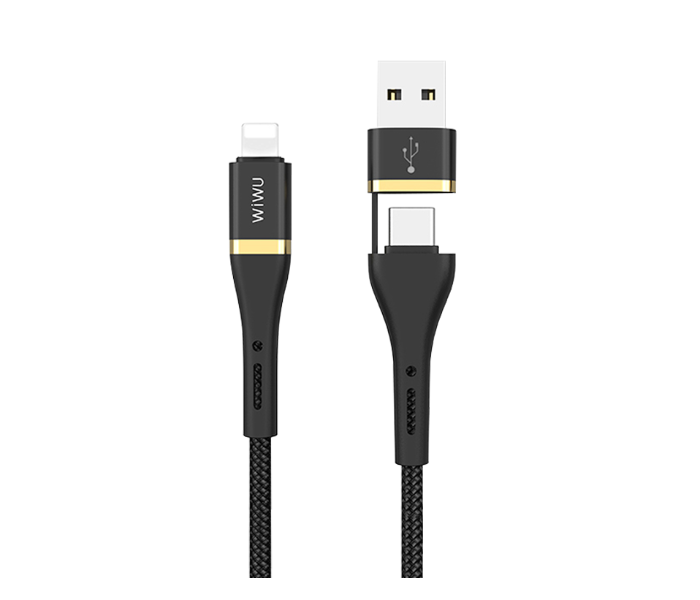 Wiwu ED-10512MB  Elite Data Cable Ed-105 USB And Type-C To Lightning - Black - Zoom Image