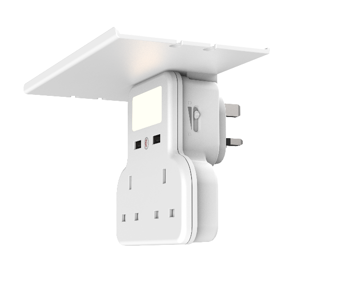 Porodo PD-WMACU-WH Smart Design Multi-Function Socket and 13A 12W Night Light Universal Power Adapter Socket - White - Zoom Image 1