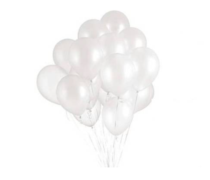 Mira Decor M D M10 251 10 inch Pack of 25 Piece Metallic Latex Balloon - White - Zoom Image