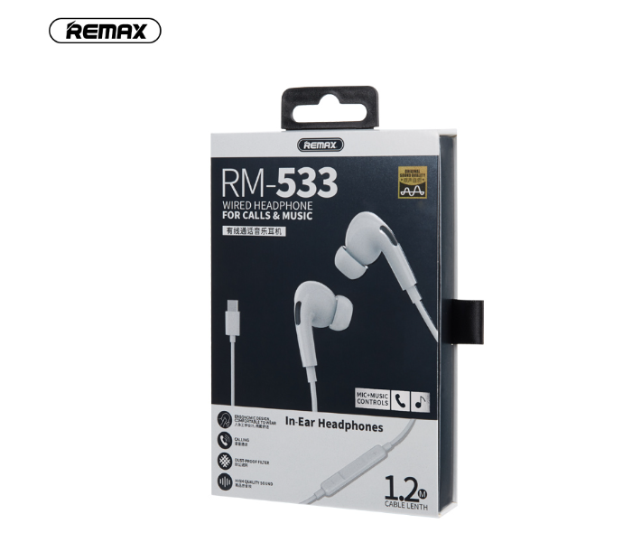 Remax RM-533 Air Plus Pro In-Ear Type-C Wired Earphone - White - Zoom Image 4