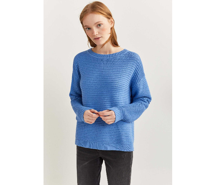 Springfield 133750517 Large Long Sleeve Knitwear for Women - Light Blue - Zoom Image 4