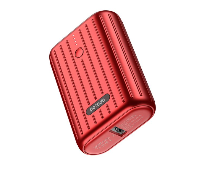 Porodo PD-PBFCH001-RD 10000mAh 18W Quick Charge 3.0 Ultra-Compact Wireless Portable Power Bank - Red - Zoom Image 4