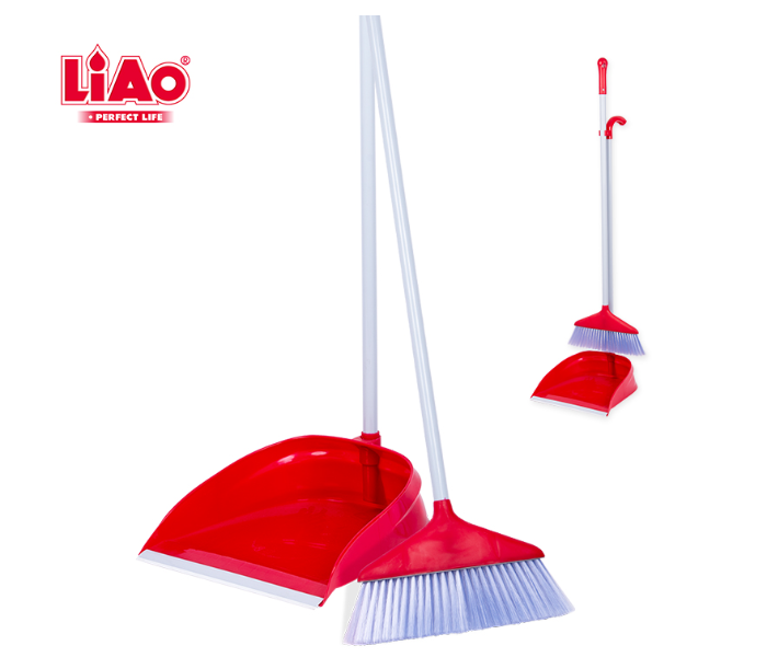 Liao 66726 Cleaning Dustpan and Broom Set C130002  - Red - Zoom Image 1