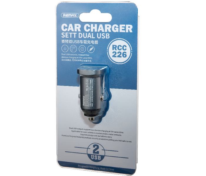 Remax RCC226 Sett Series Dual USB Car Charger - Grey - Zoom Image 2