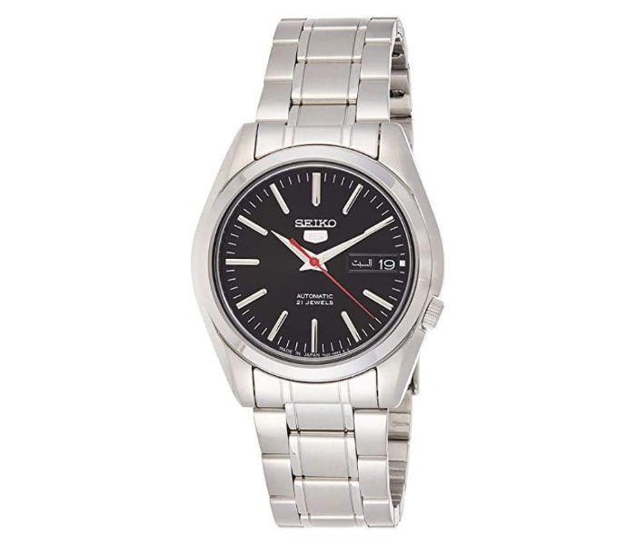 Seiko SNKL45J1 Japan Made Automatic Analog Black Dial Stainless Steel Watch for Men - Silver - Zoom Image