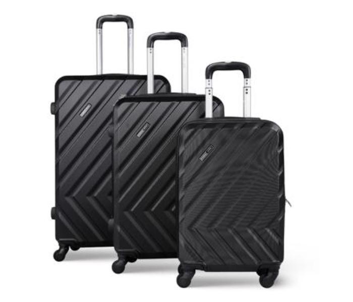 Para John PJTR3135B 3 Pieces 4 Wheel Soft Trolley - Black and Grey - Zoom Image 1