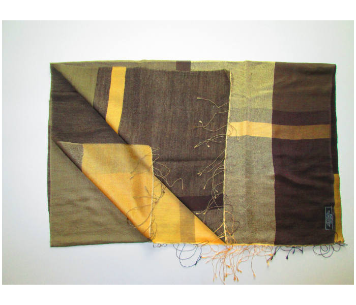 Style It STY-PC-BC Genuine Hand Woven Pashmina Shawl - Brown and Yellow - Zoom Image 3