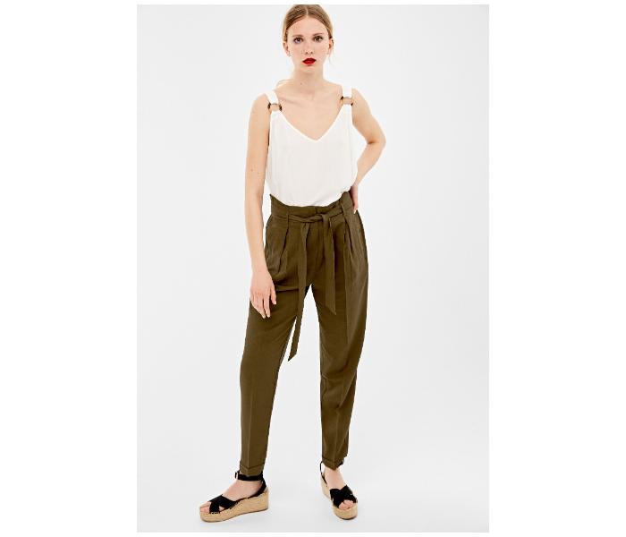 Springfield 683687920 Size 42 Cotton Pant for Women - Brown - Zoom Image 3