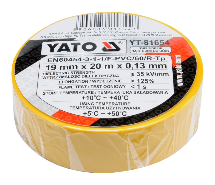 Yato YT-81654 20 Meter PVC Electrical Insulation Tape - Yellow - Zoom Image 2