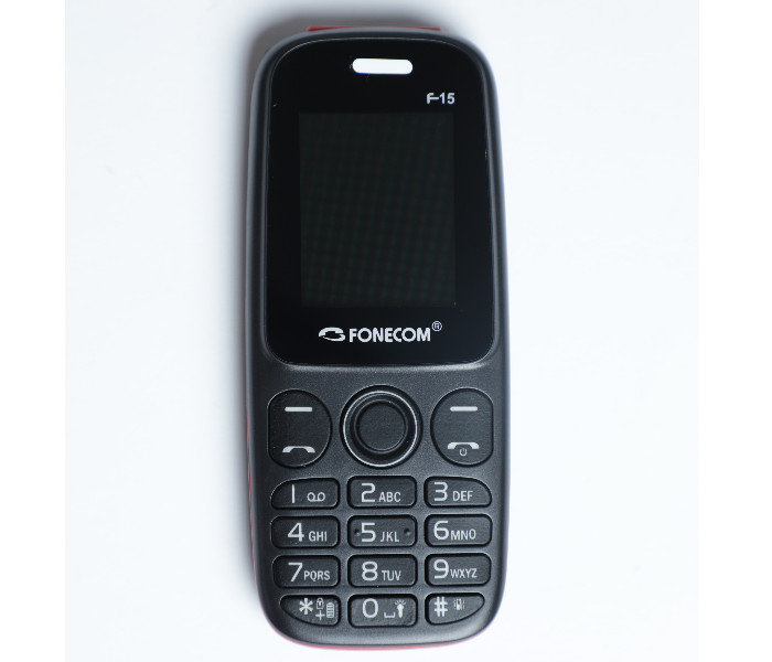 Fonecom F15 Dual Sim Base Phone - Red and Black - Zoom Image 2