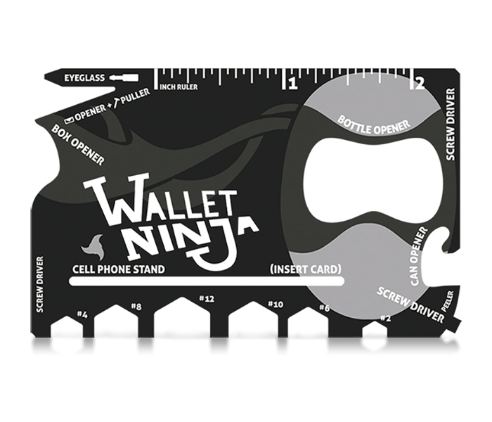 Wallet Ninja 18 in 1 Multi-purpose Credit Card Size Pocket Tool -Black - Zoom Image 1