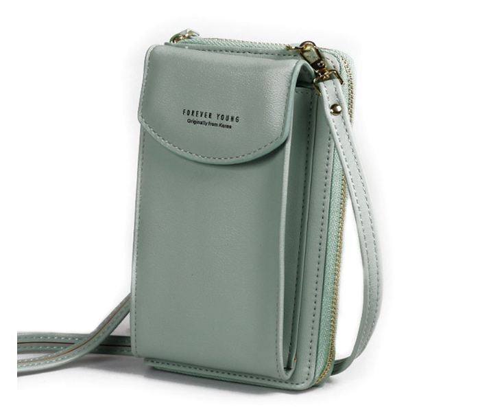 Forever Young Women PU Leather Mini Sling Bag - Cyan Green - Zoom Image