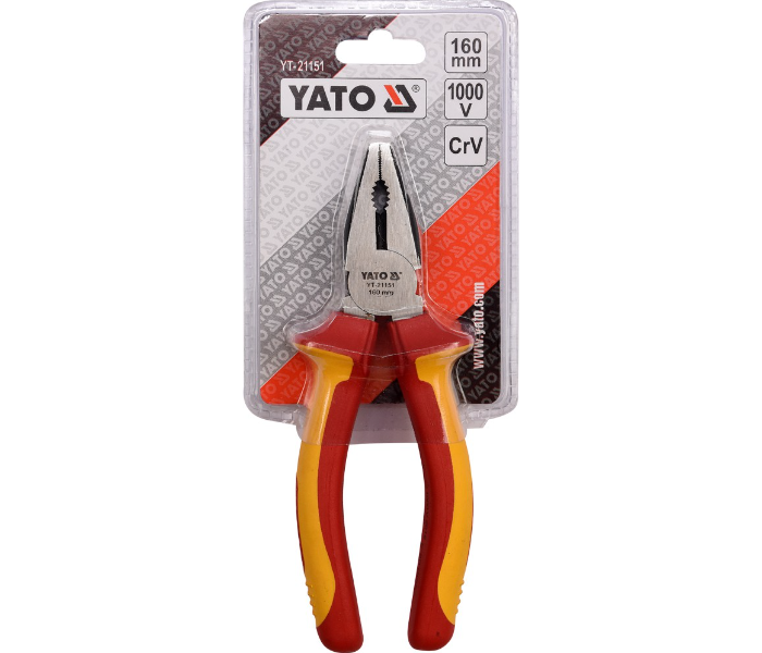 Yato YT-21151 6 Inch Cr-V Steel Insulated Combination Plier - Yellow and Red - Zoom Image 3