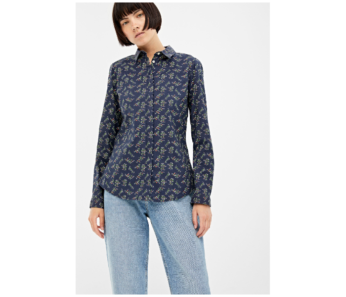 Springfield 679624919 Size 36 Long Sleeve Blouse for Women - Dark Blue - Zoom Image 1