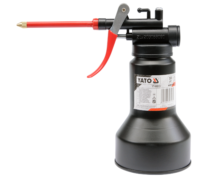 Yato YT-06913 300ml Steel Oil Can with Flexible Nylon Tube - Black and Red - Zoom Image