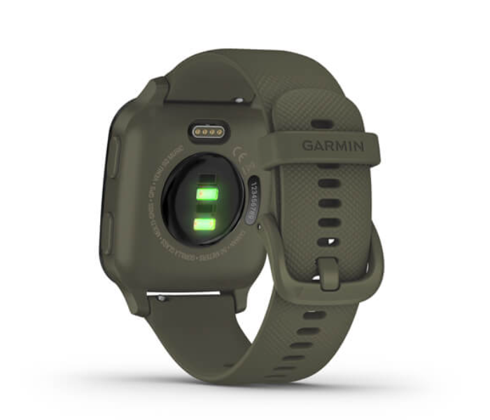 Garmin 010-02426-13 Venu Sq Music Edition GPS Smartwatch with Slate Aluminium Bezel Case and Silicone Band - Moss Green - Zoom Image 7