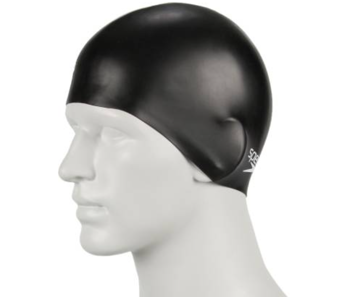 Speedo Junior Plain Moulded Silicone Swimming Cap - Black - Zoom Image 3