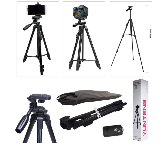 Yunteng VCT-5208 Tripod for Mobile and Camera with Remote Control Shutter - Zoom Image 4