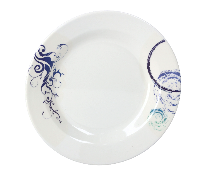 Delcasa DC1864 10 Inch Durable and Heat Resistant Melamine Soup Plate - White and Blue - Zoom Image 4