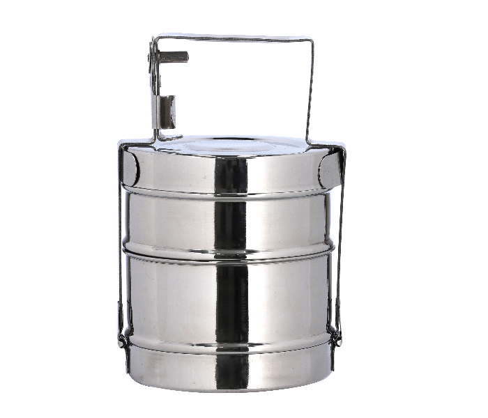 Delcasa DC1985 2Layer Stainless Steel Bombay Tiffin With Removable Inner Plate -Silver - Zoom Image 1