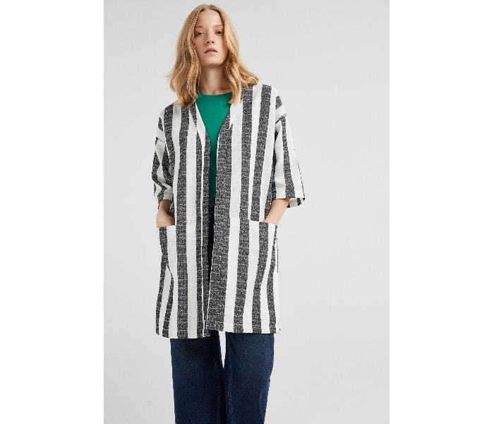 Springfield 841542098 XS Coat for Women - White and Grey - Zoom Image 1