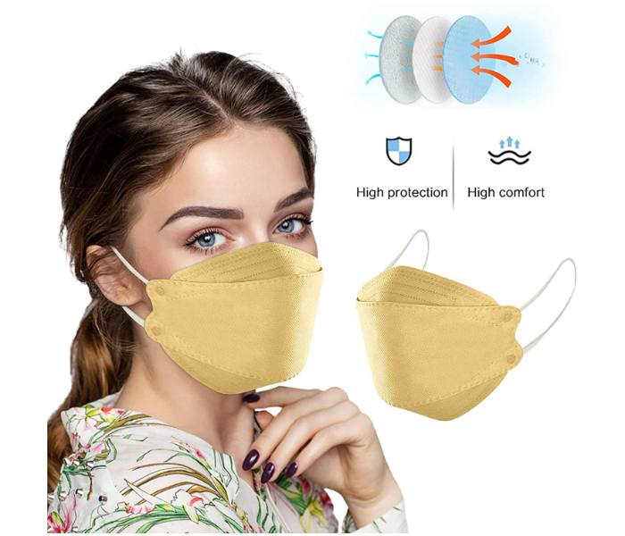 10PCS Mask KF94 Face Mask 3 Layer Non-woven Protection Filter 3D Anti Viral Mask Korean Style - Khaki - Zoom Image