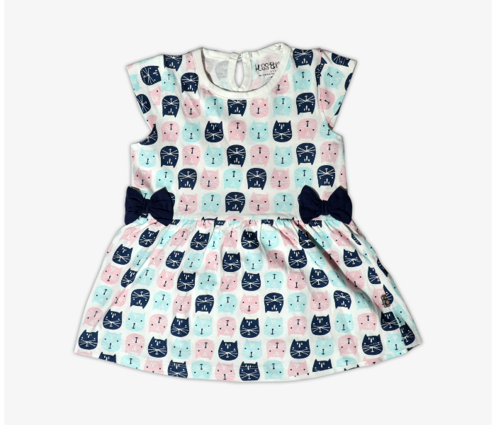 Hugs and Kisses SU19MGL18 12-18Month Cute Kitty Baby Girl Frocks -Blue and Pink - Zoom Image 1