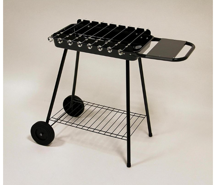 Portable DR-395128-21 Outdoor Wheeled BBQ with Grills -Black - Zoom Image