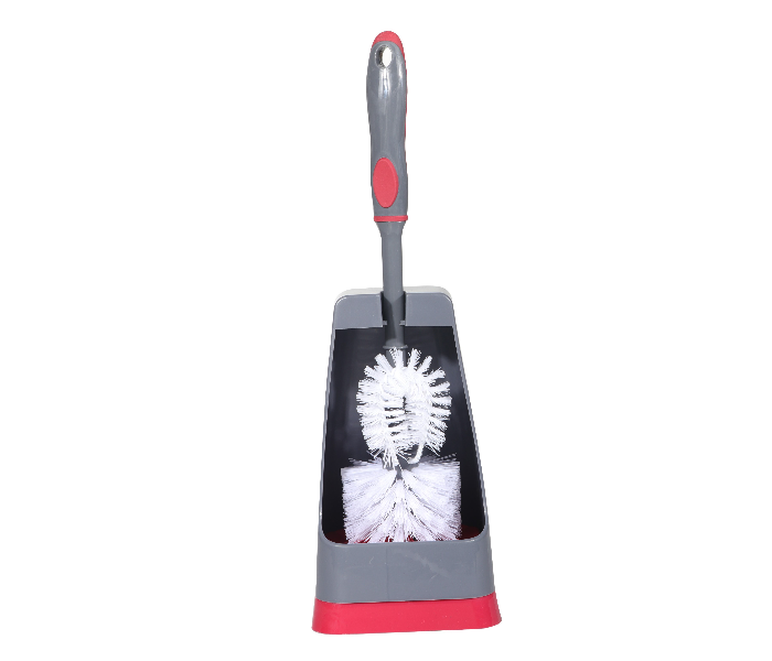 Delcasa DC1610 Durable Household Toilet Brush with Handle - Red & Grey - Zoom Image 1