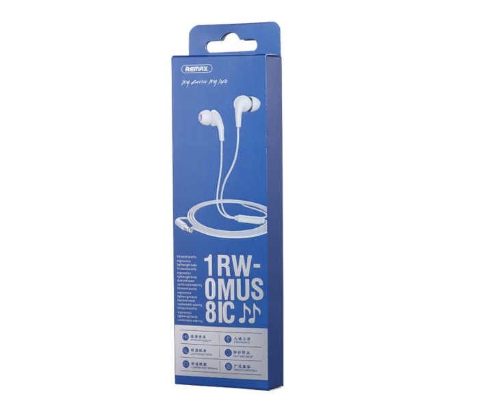 Remax RW-108 Music and Call Wired Earphone -White - Zoom Image 1