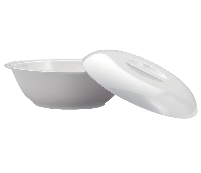 Delcasa DC2336 10.25 Inch Melamine Bowl with Lid - White - Zoom Image 1