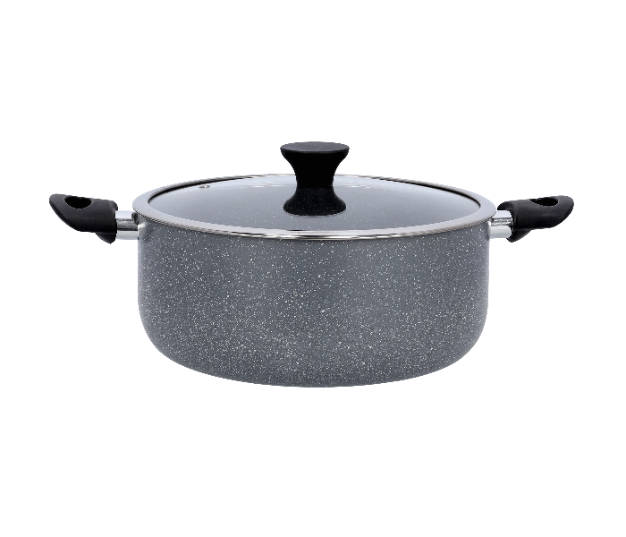 Delcasa DC1901 26 cm Granite Coated Casserole with Glass Lid -Grey - Zoom Image 1