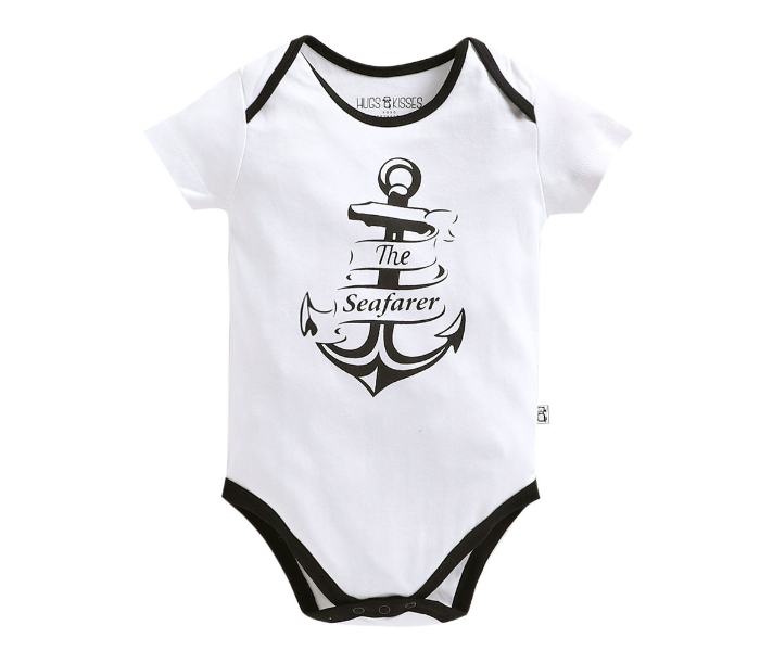 Hugs and Kisses SU19SSV29 3-6Month The Seafarer Newborn Onesies -White - Zoom Image 1