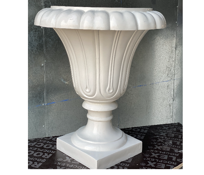 Grace GQ-501/A 580x660mm Exotic Royal Design Garden GRP Planters for Interior and Exterior - White - Zoom Image 1