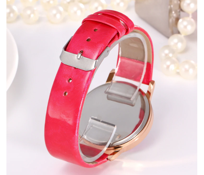 Femme 7360 Casual Wrist Watch with Leather Strap for Women - Pink - Zoom Image 4