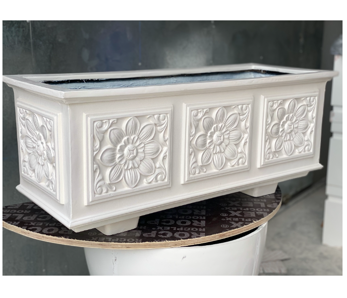 Grace GQ-901/B 960x380x400 mm Exotic Royal Design Garden GRP Planters for Interior and Exterior - White - Zoom Image 1