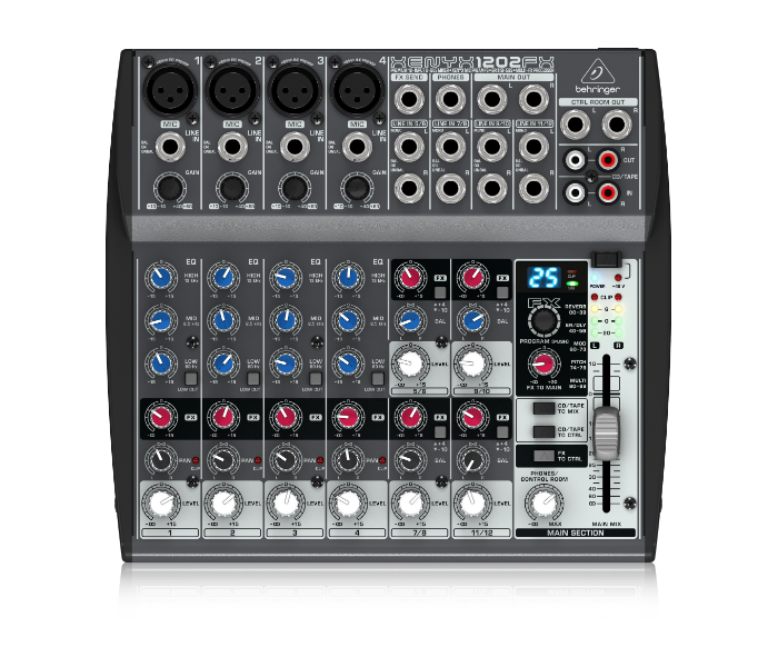 Behringer XENYX 1202FX Premium 12 Input 2 Bus Mixer - Black - Zoom Image 1