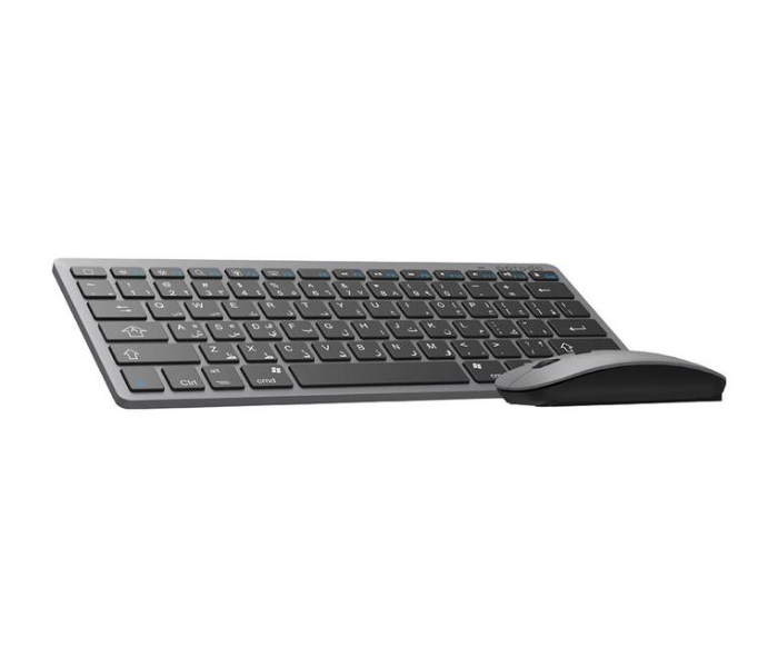 Porodo PD-BTKBMCO-GY Wireless Ultra-Thin Lightweight Super Slim and Portable Bluetooth Keyboard with Mouse- Gray - Zoom Image 2