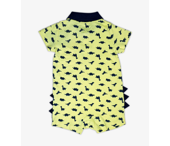 Hugs and Kisses SU19SSV18 3-6Month Raptor Ranch Baby Romper -Yellow and Blue - Zoom Image 2