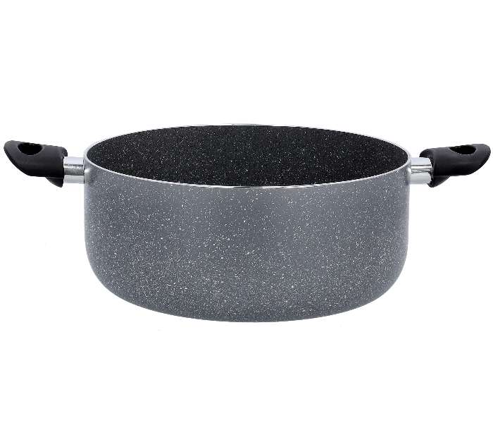 Delcasa DC1903 30 cm Granite Coated Casserole with Glass Lid -Grey - Zoom Image 3